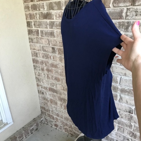 Free to Live Tunic Top One Size Retro Navy Blue - Picture 2 of 7